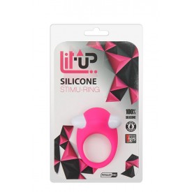 Розовое эрекционное кольцо LIT-UP SILICONE STIMU RING 6